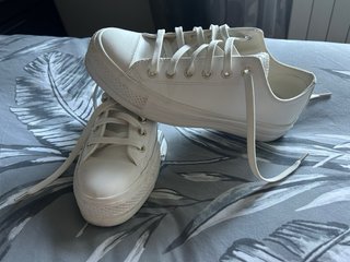 Converse Piel Plataforma Blancas Talla 39’5