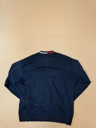Jersey Tommy Hilfiger Vintage Azul Marino Cuello Pico - Estilo Old Money / Preppy