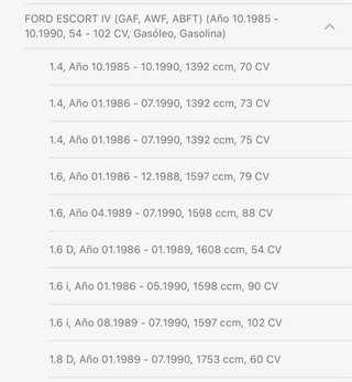 Ford escort y orion amortiguadores traseros 81 90