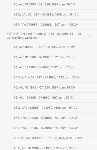 Ford escort y orion amortiguadores traseros 81 90