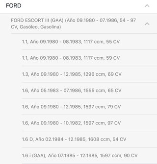 Ford escort y orion amortiguadores traseros 81 90