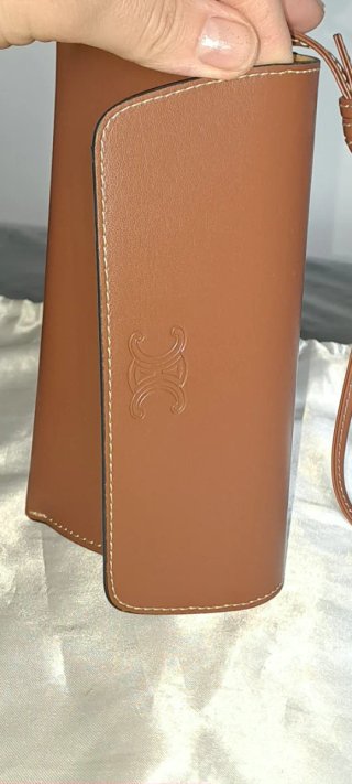 Pochette occhiali Celine pelle marrone