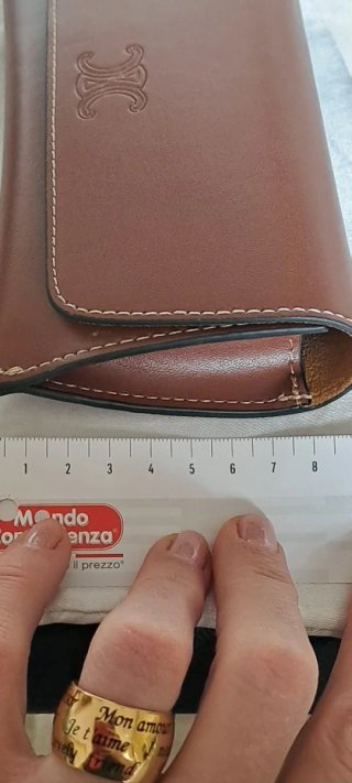 Pochette occhiali Celine pelle marrone