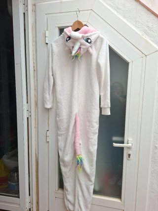 Pijama Unicornio Blanco y Rosa