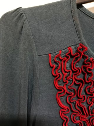 Vestido Formarina gris y rojo