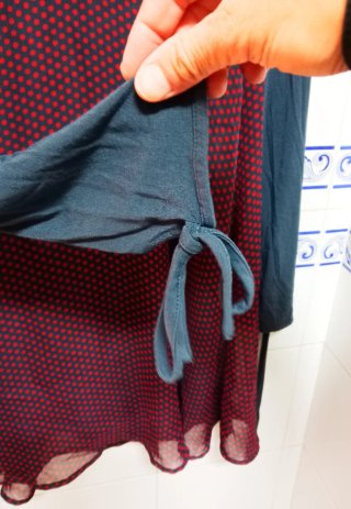 Vestido Formarina gris y rojo