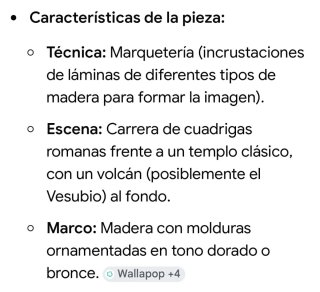 Marquetería antigua escena romana