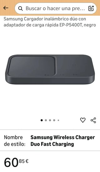 Cargador Inalámbrico Samsung Duo 15W