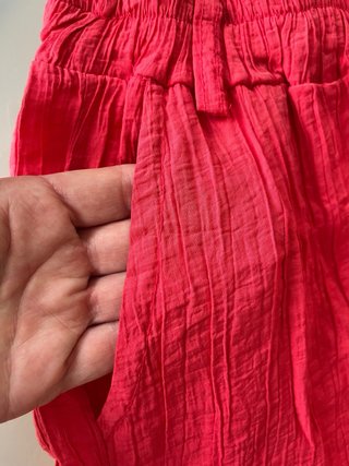 Pantaloni dropped donna rosa/rossi