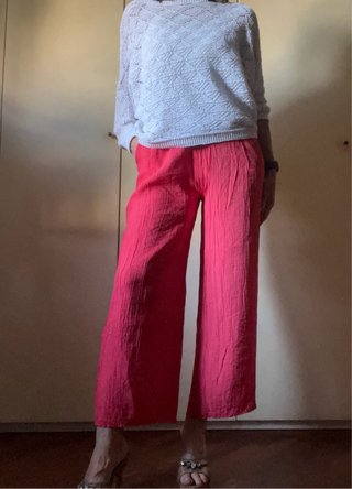 Pantaloni dropped donna rosa/rossi
