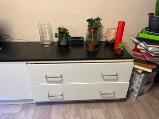 Conjunto Muebles Salón Blanco y Negro