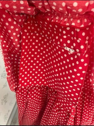Vestido Flamenca Rojo Lunares Blancos