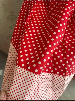 Vestido Flamenca Rojo Lunares Blancos
