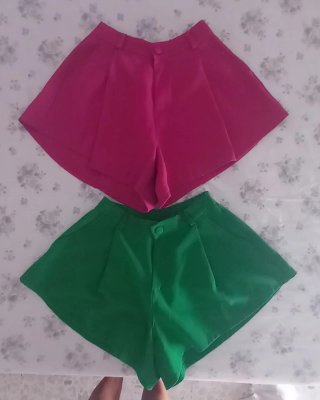Gonna/pantaloncino verde e fuxia