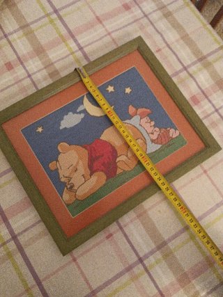 Cuadro bordado a mano Winnie Pooh y Piglet