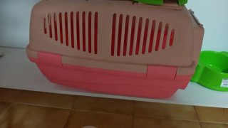 Transportín perro/gato rosa y rojo