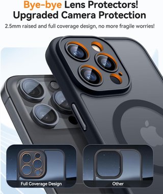 Cover Magnetica per iPhone 14 Pro, Compatibile con MagSafe, Cover Posteriore Opaca Traslucida, Nero