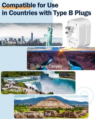 Adaptador Enchufe USA a Europa