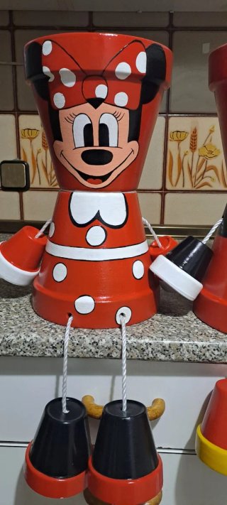 Muñecos de macetas Mickey y Minnie ❤️