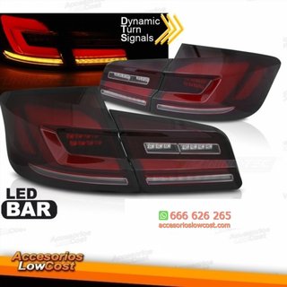 PILOTOS BMW SERIE 5 F10 10- LIGHT BAR FONDO ROJO