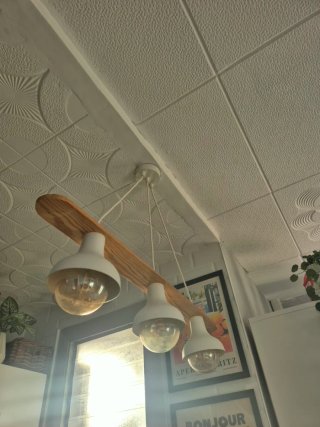 Lámpara colgante madera 3 luces
