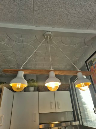 Lámpara colgante madera 3 luces