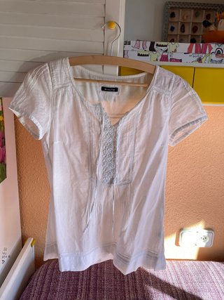 Blusa Massimo Dutti Blanca