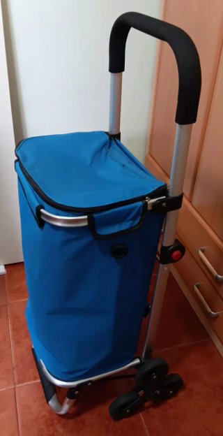Carrito compra salvaescaleras azul