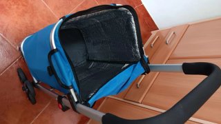 Carrito compra salvaescaleras azul