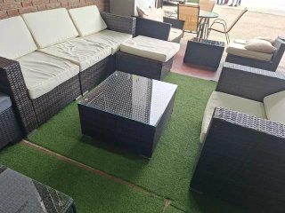 Conjunto Sofás Terraza Jardín Ratán