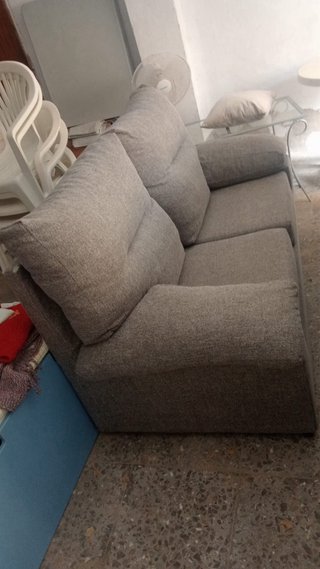 Sofá 3+2 plazas tela beige/gris