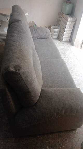 Sofá 3+2 plazas tela beige/gris
