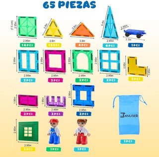 Bloques Magnéticos Construcción 65pc NUEVO