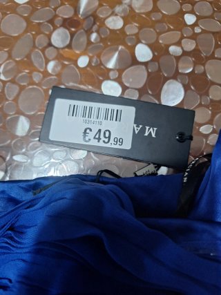Tubino blu plissettato taglia S