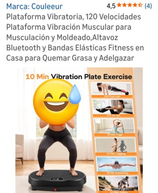 Plataforma vibratoria con asas