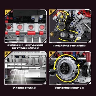 Kit de Construcción de Motor V8 de Coche NUEVO