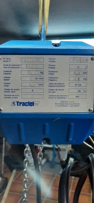 Polipasto Indutrial Tractel Tralift TS 500 KG