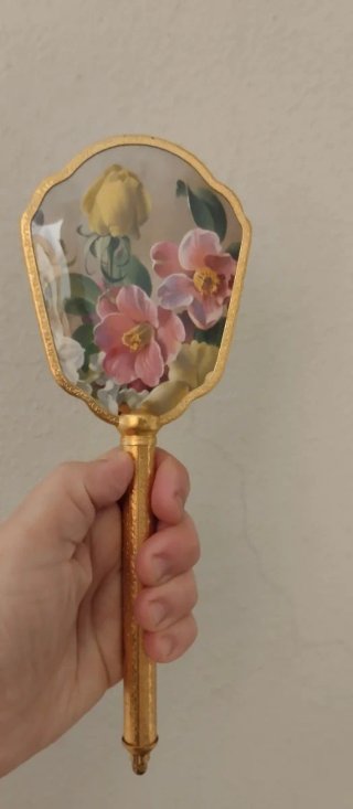 Estuche tocador vintage flores y peine