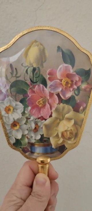 Estuche tocador vintage flores y peine