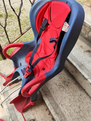 Seggiolino Bici Posteriore Blu/Rosso