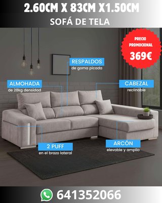 Sofá de tela gris nuevos