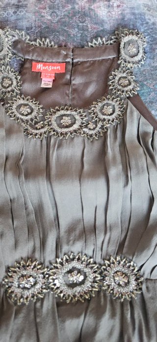 Vestido Fiesta Seda Monsoon Talla L