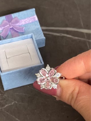 Anello Argento 925 Fiore Rosa