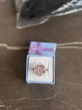 Anello Argento 925 Fiore Rosa