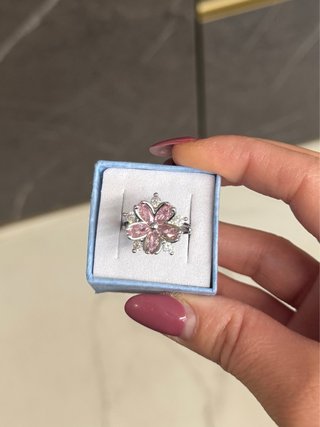 Anello Argento 925 Fiore Rosa