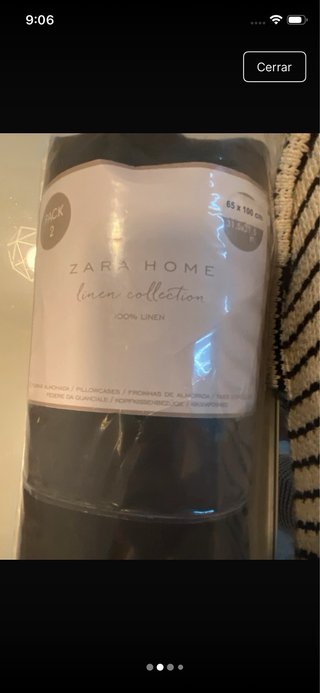 2 Fundas Almohada Zara Home Lino 65x100