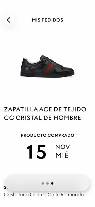 Zapatillas Gucci Ace Tejido Cristal Talla 8