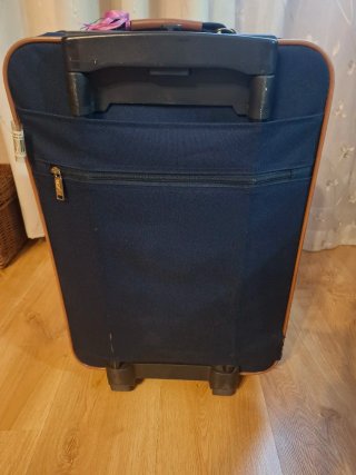 Maleta de viaje Easy Line azul y marrón 55 x 36 x2