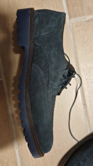 Scarpe eleganti uomo camoscio blu notte 42
