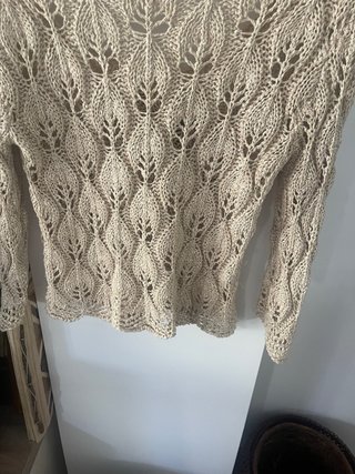 Jersey de punto calado beige